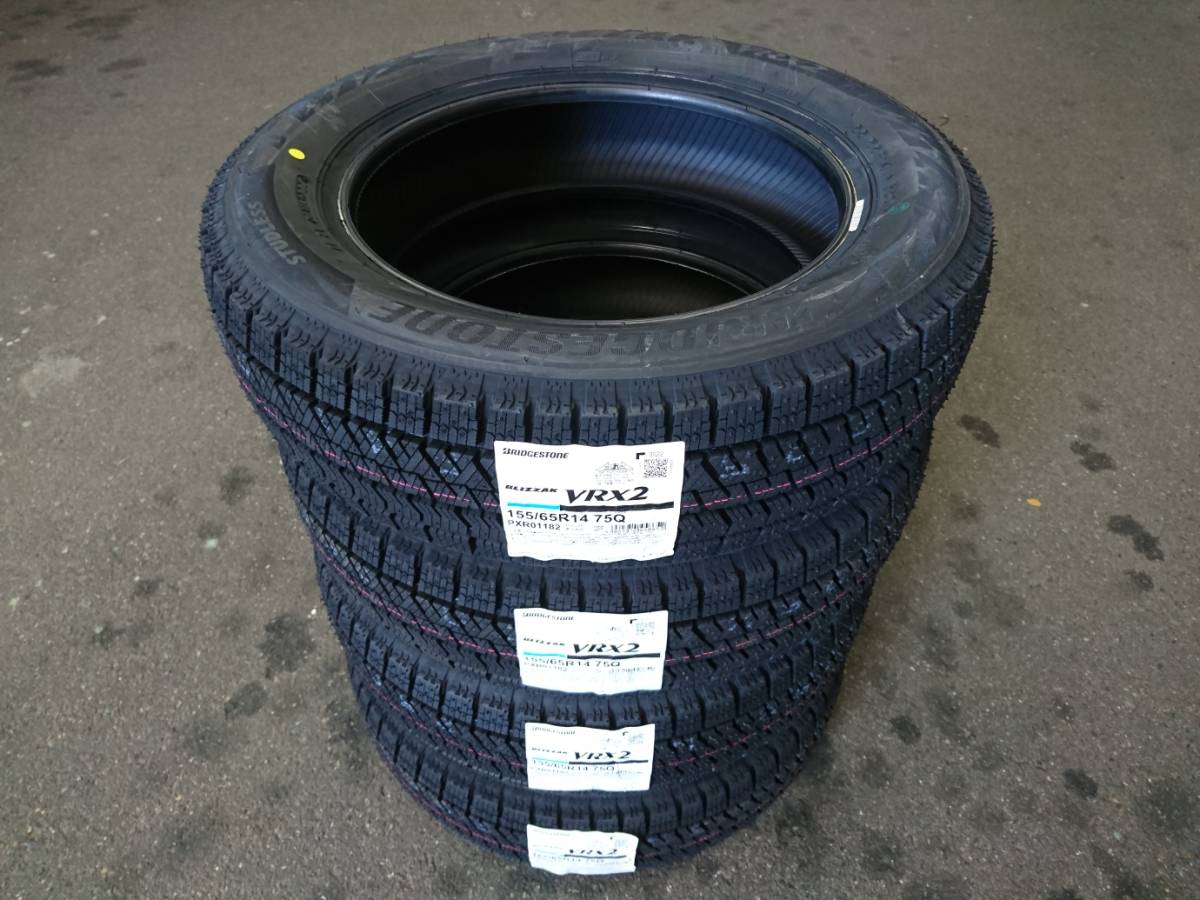 4本送料込み 24200円～【4本セット】2023年製 新品 VRX2 155/65R14 75Q 日本製 スタッドレス 正規品 BS ek ムーヴ N-WGN 在庫あります！_入札数「1」で4本です。