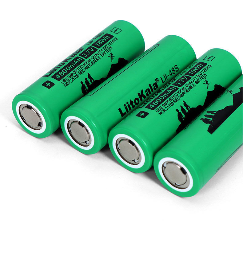 【新品】LiitoKala 大容量リチウムイオンバッテリー Lii-48S 21700 3.7V 4800mAh 9.6A フラットトップ リチウムイオン電池 電子タバコ E292_画像4