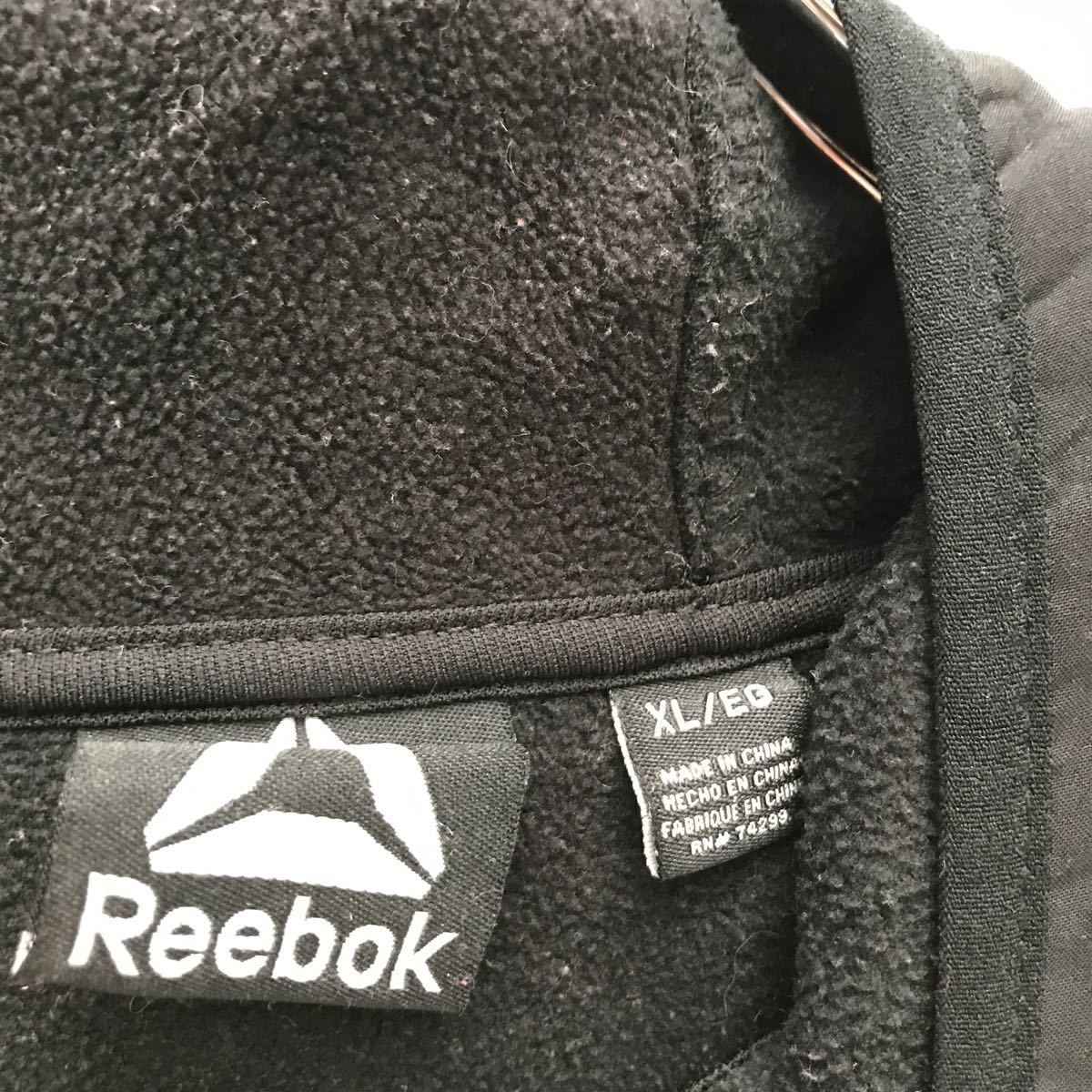 中古 古着 Reebok フリース ナイロン ジャケット XL ブラック リーボック パーカー スポーツ 古着卸 アメリカ仕入 a512-5011_画像7