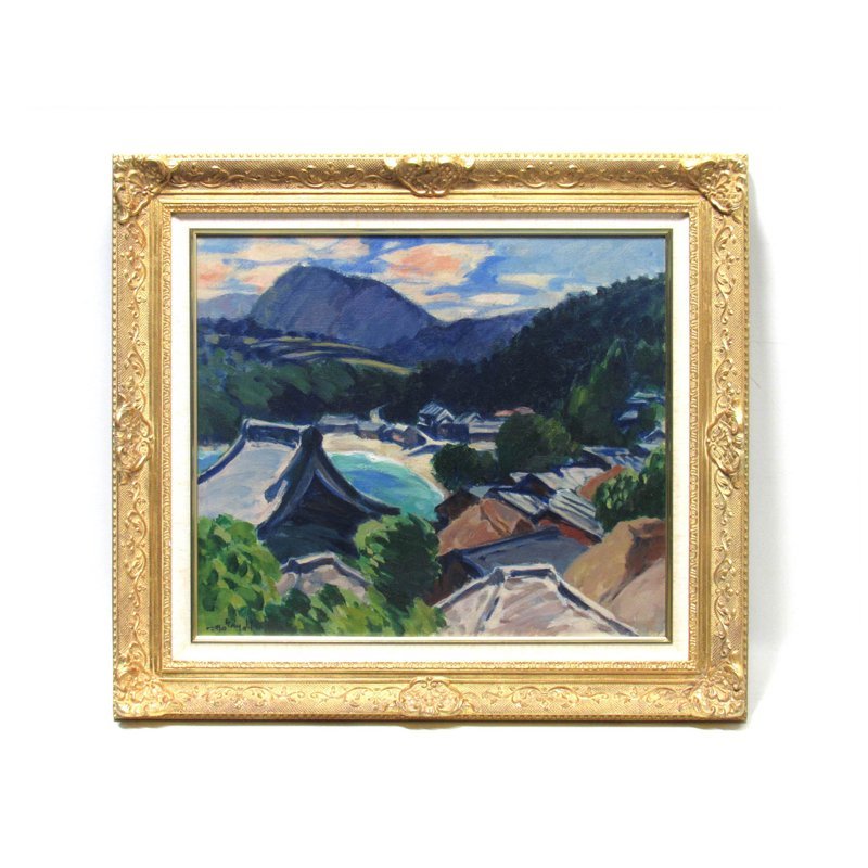 【GINZA絵画館】中山　巍　油絵１０号・薩南風景・昭和の実力作家・１点もの　KY32U1V7B3C5A2Z_画像2