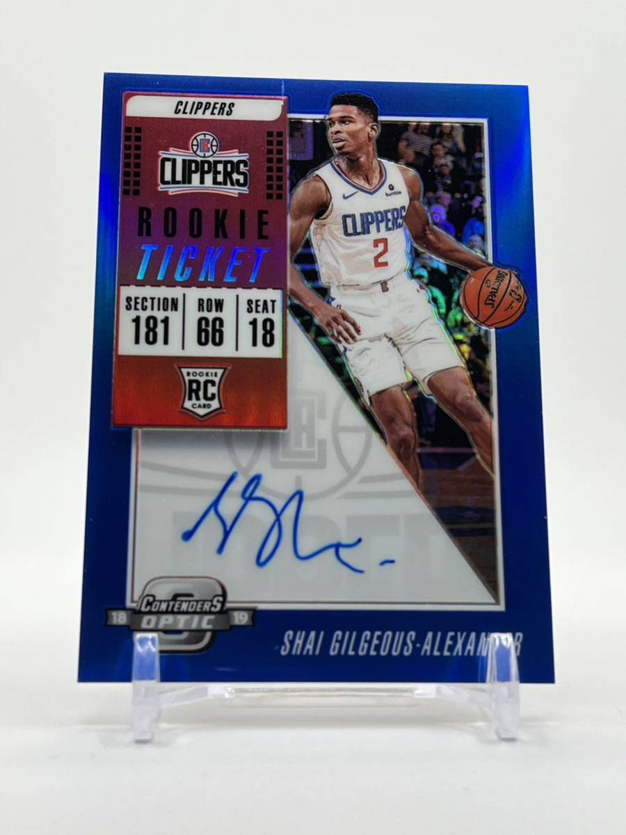 NBA カード Panini basketball contenders optic 2018-19 rookie ticket auto shai gilgeous alexander blue /49 RC 直書きサイン 49枚限定_画像1