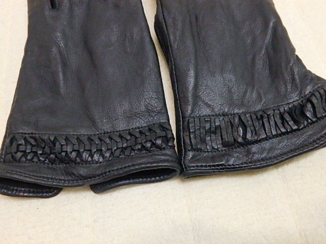 n311u　レディース　革　手袋　黒　ブラック　女性用　中古_画像5