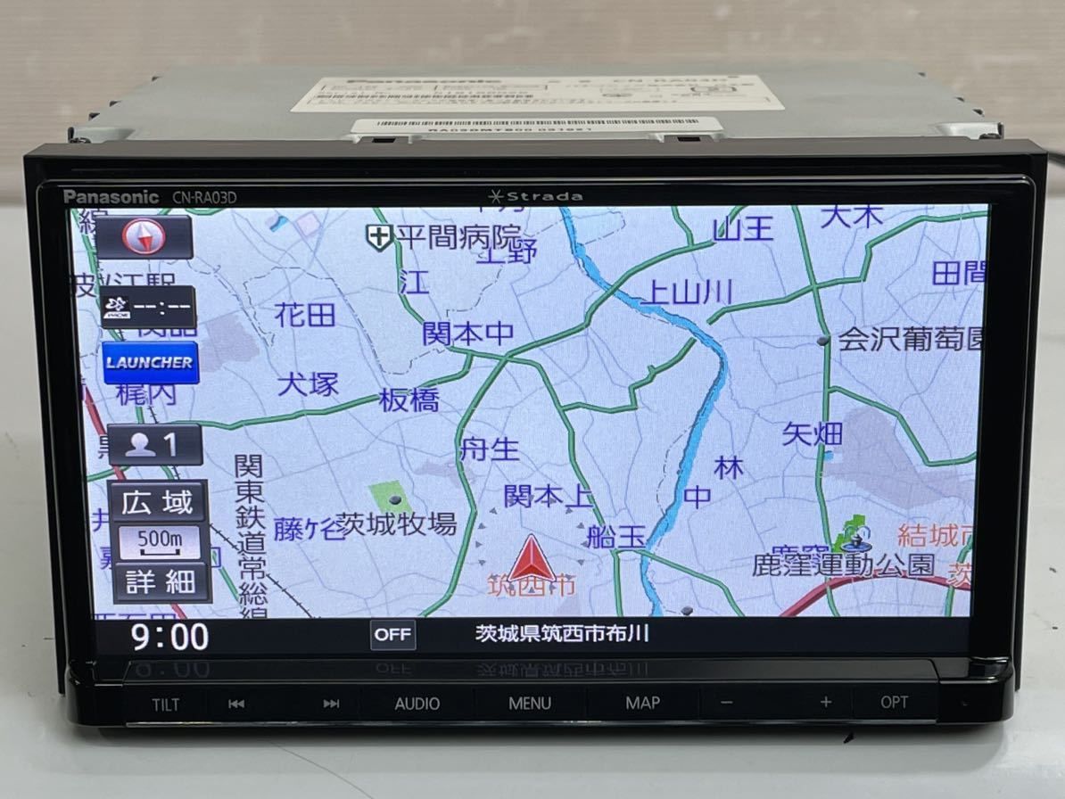 美品 Panasonic パナソニックストラーダ CN-RA03d Strada 2DIN Bluetooth 2016年 地図 DVD 地デジフルセグ TV メモリーナビ(F4)_画像2