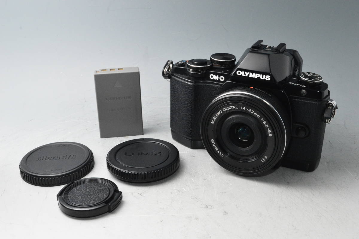 #a0911【美品】シャッター数4306回 OLYMPUS オリンパス OM-D E-M10 14-42mm EZレンズキット ブラック