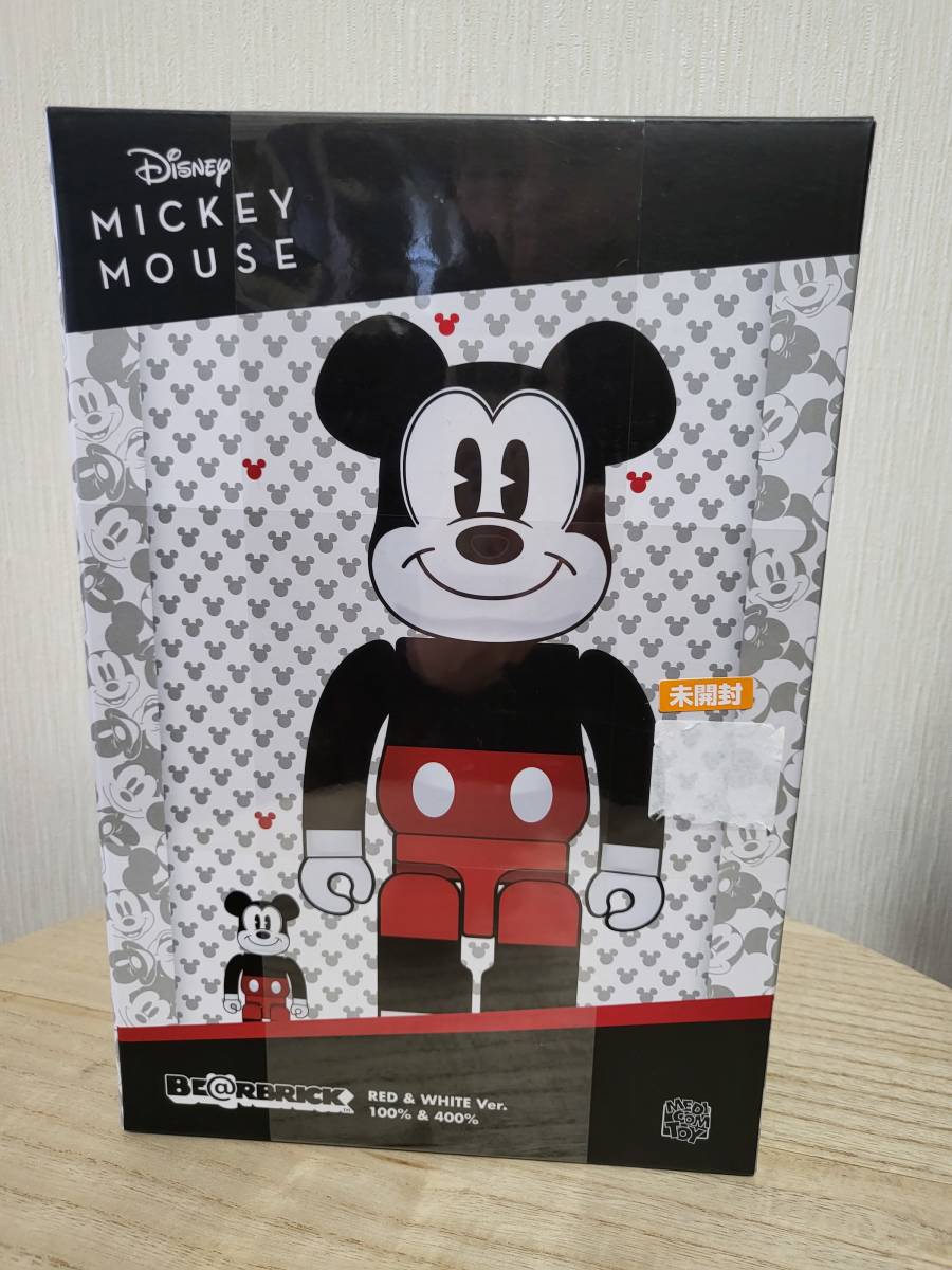 BE@RBRICK MICKEY MOUSE (R&W　2020 Ver.) 100％＆400％ ベアブリック ミッキーマウス MEDICOM TOY Red White 未開封