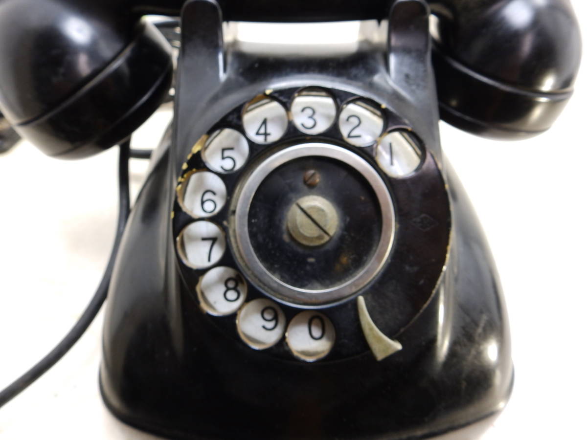 2 黒電話 電話機 昭和レトロ アンティーク 卓上 日本電信電話公社 レトロ 4号機 A型 ひかり電話につないで104かけ通話できた。の画像4