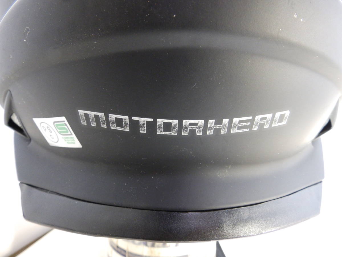 116 MOTORHEAD フルフェイスヘルメット XLサイズ マッドブラック クリアシールド ワンタッチバックル 中古！_画像4