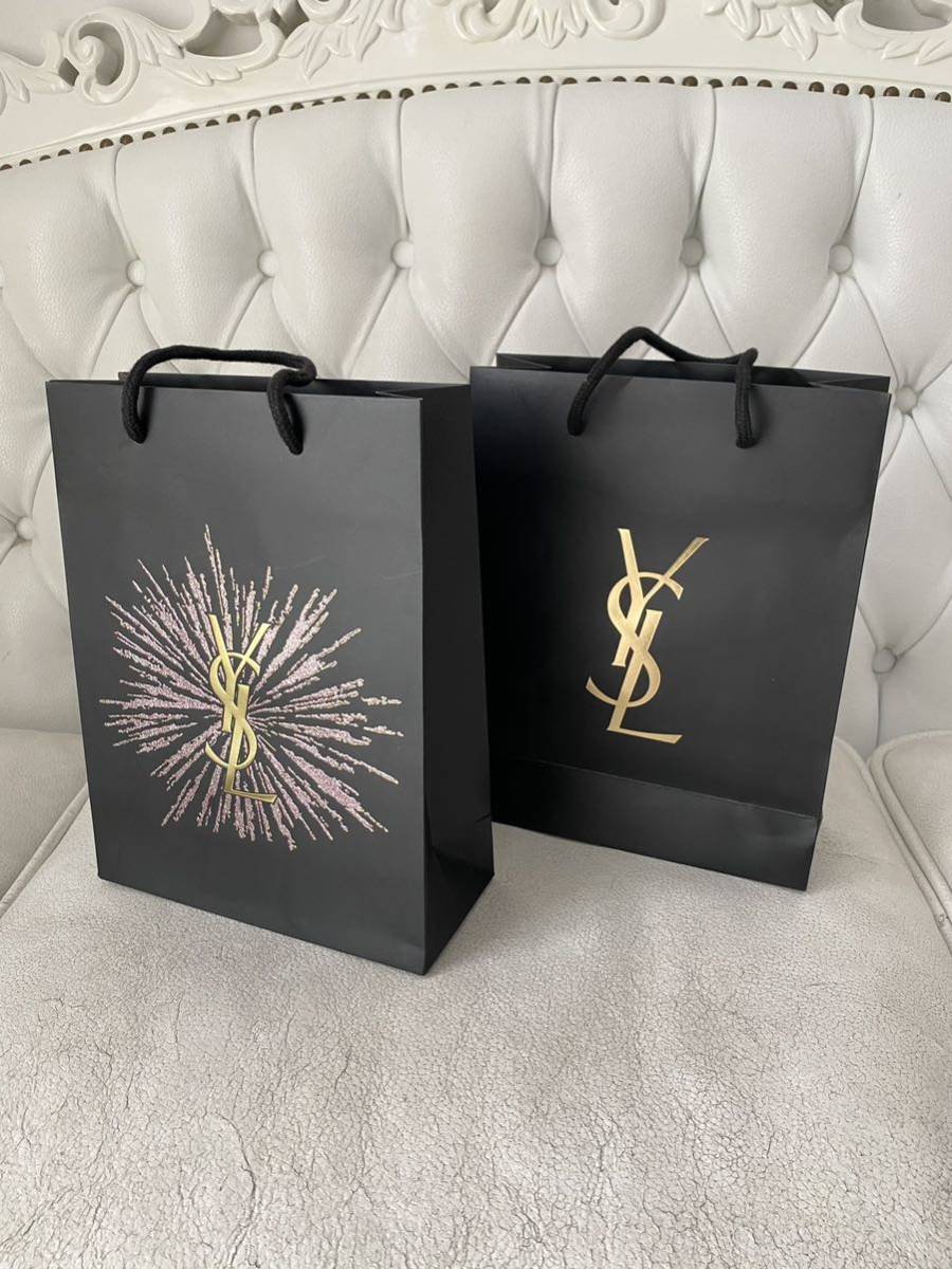 Yves saint Laurent 限定ショッパー 紙袋 ショップ袋 YSL サンローラン ブランド紙袋 2個セット_画像1