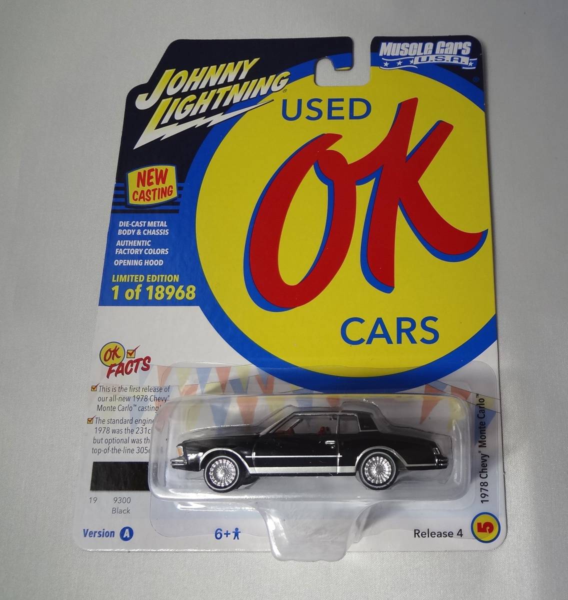 JOHNNY LIGHTNING　ジョニーライトニング　1/64　1978 Chevy Monte Carlo　Black　シェビー モンテカルロ　ブラック_画像1