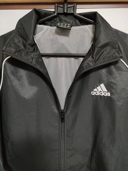 美品 adidas アディダス ウィンドブレーカー ジャンバー M ブラック グレー 黒灰 Clima365 CLIMAPROOFの画像3