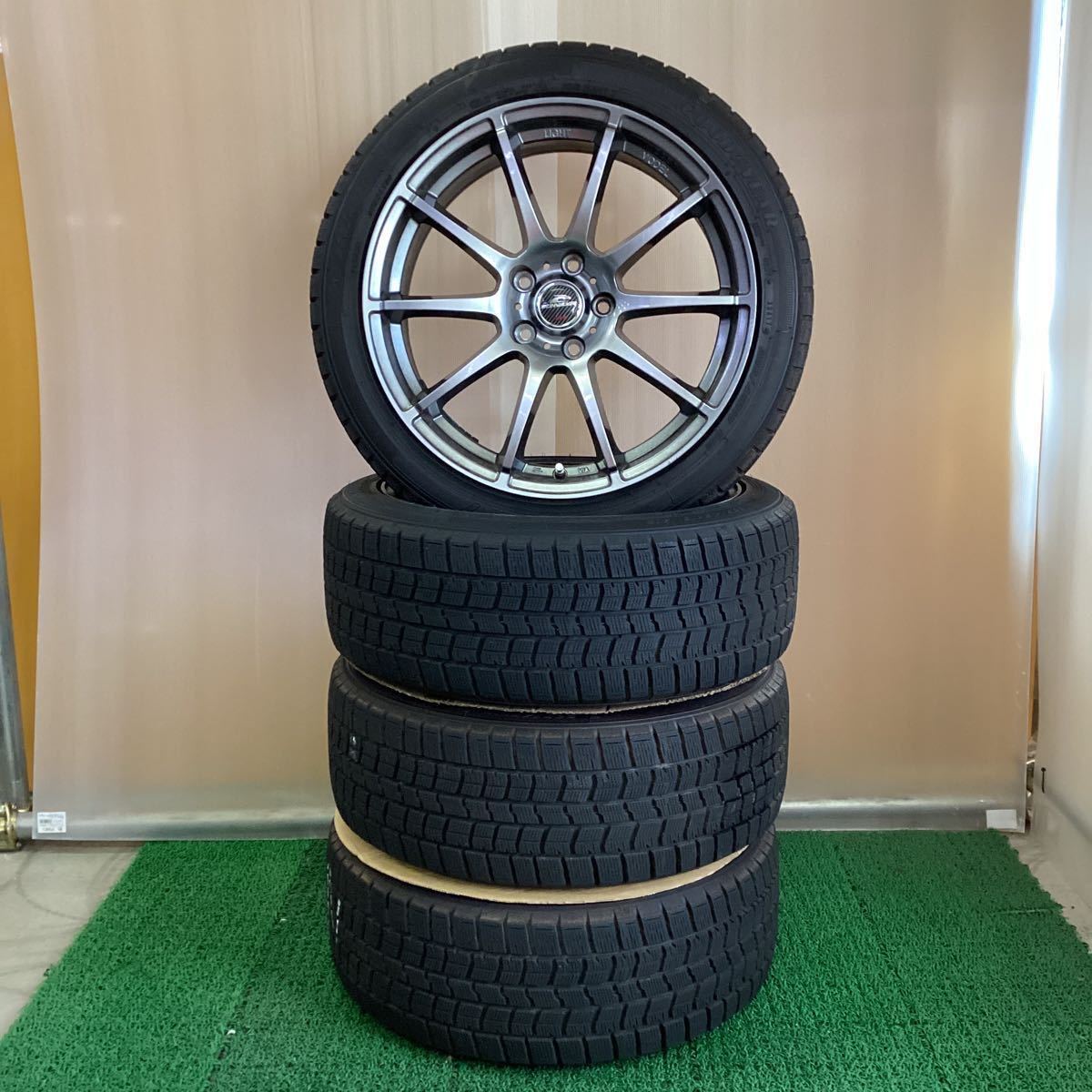 スタッドレス 社外アルミセット18x8J+35 114.3-5H中古品4本_画像1