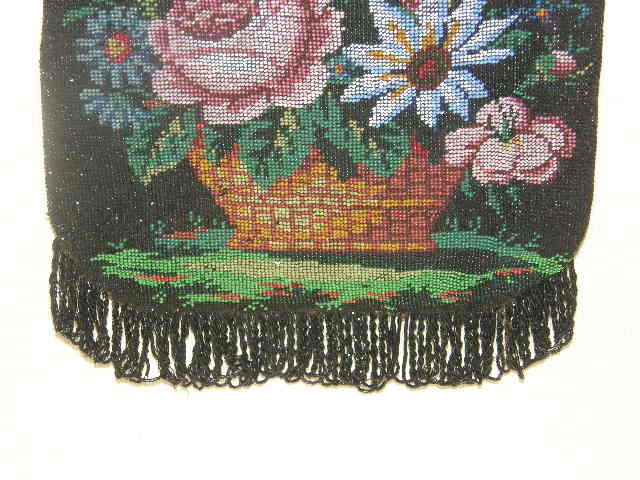  antique beads bag Britain genuine article original metal fittings 