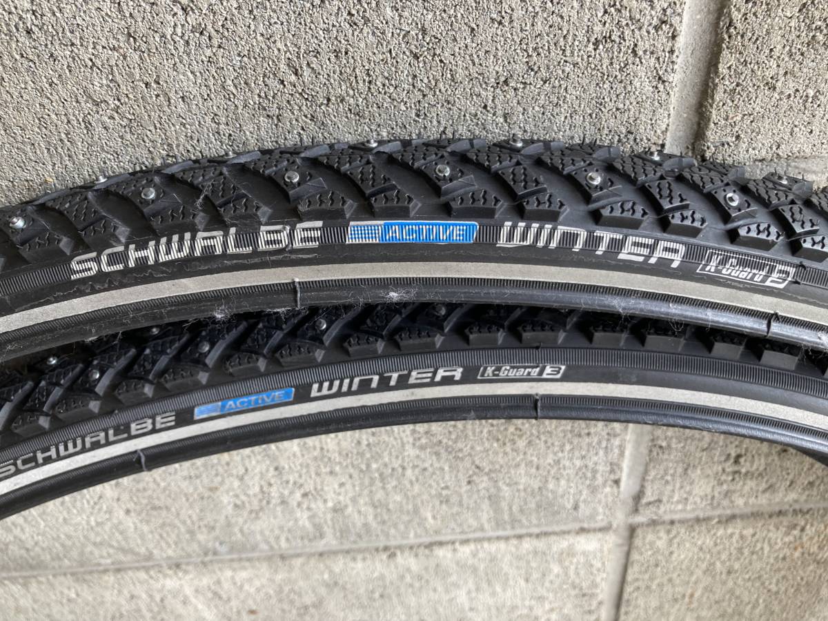 未使用 2本 Schwalbe Winter Active K-Guard 700x30c スパイクタイヤ_画像1