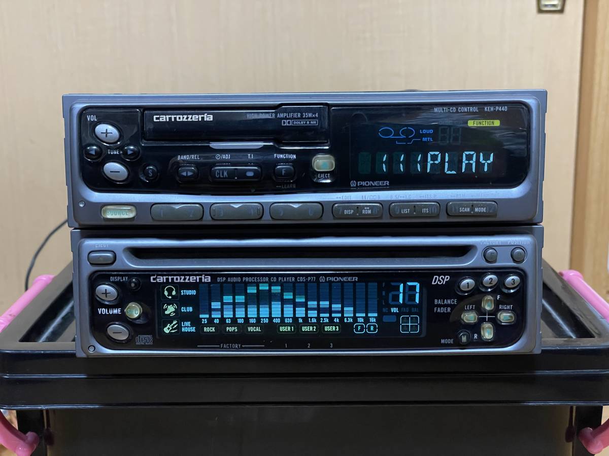 ELシート新品□カロッツェリア製1DIN+1DIN CD/カセットデッキ KEH-P440/CDS-P77 動作確認済み_画像2