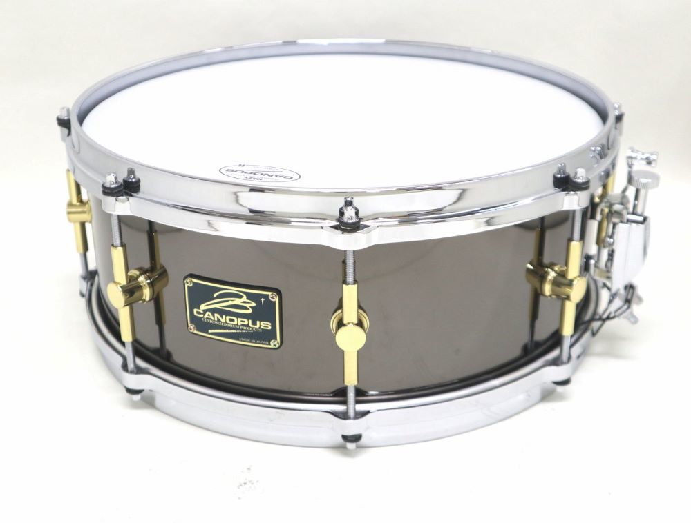 店頭展示1台限り CANOPUS ブラススネア 14x5.5 ブラックニッケル仕様 B-1455BB