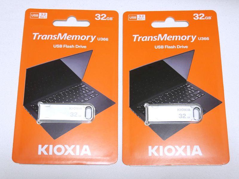 新品 送料無料 USBメモリ 2個セット 32GB KIOXIA TransMemory LU366S032GG4 USB3.2 Gen1 キオクシア 32 USB3 U366 _画像1