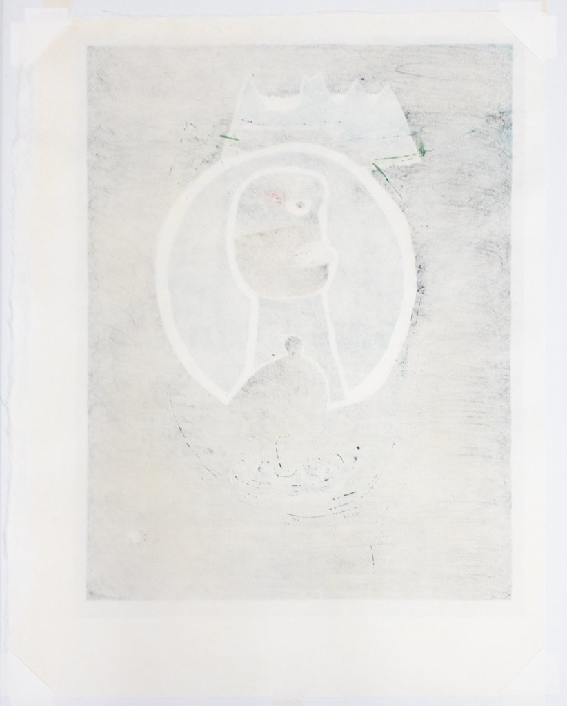 【SHIN】畦地梅太郎「山男の像」木版画　1968年　AP　サインあり　額装　山の版画家_画像7