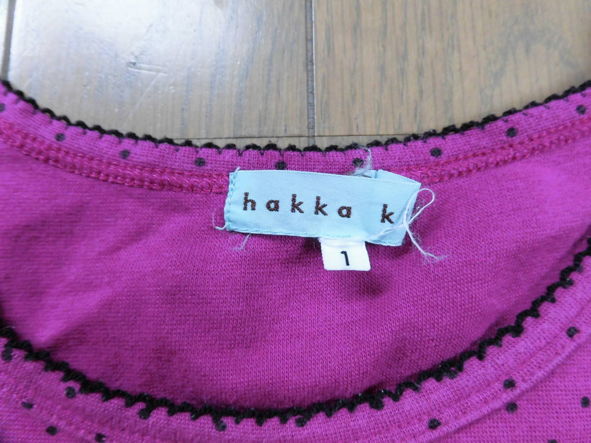 HAKKA KIDS ハッカキッズ★紫水玉の長袖Tシャツ、カットソー★160位、サイズ1_画像3