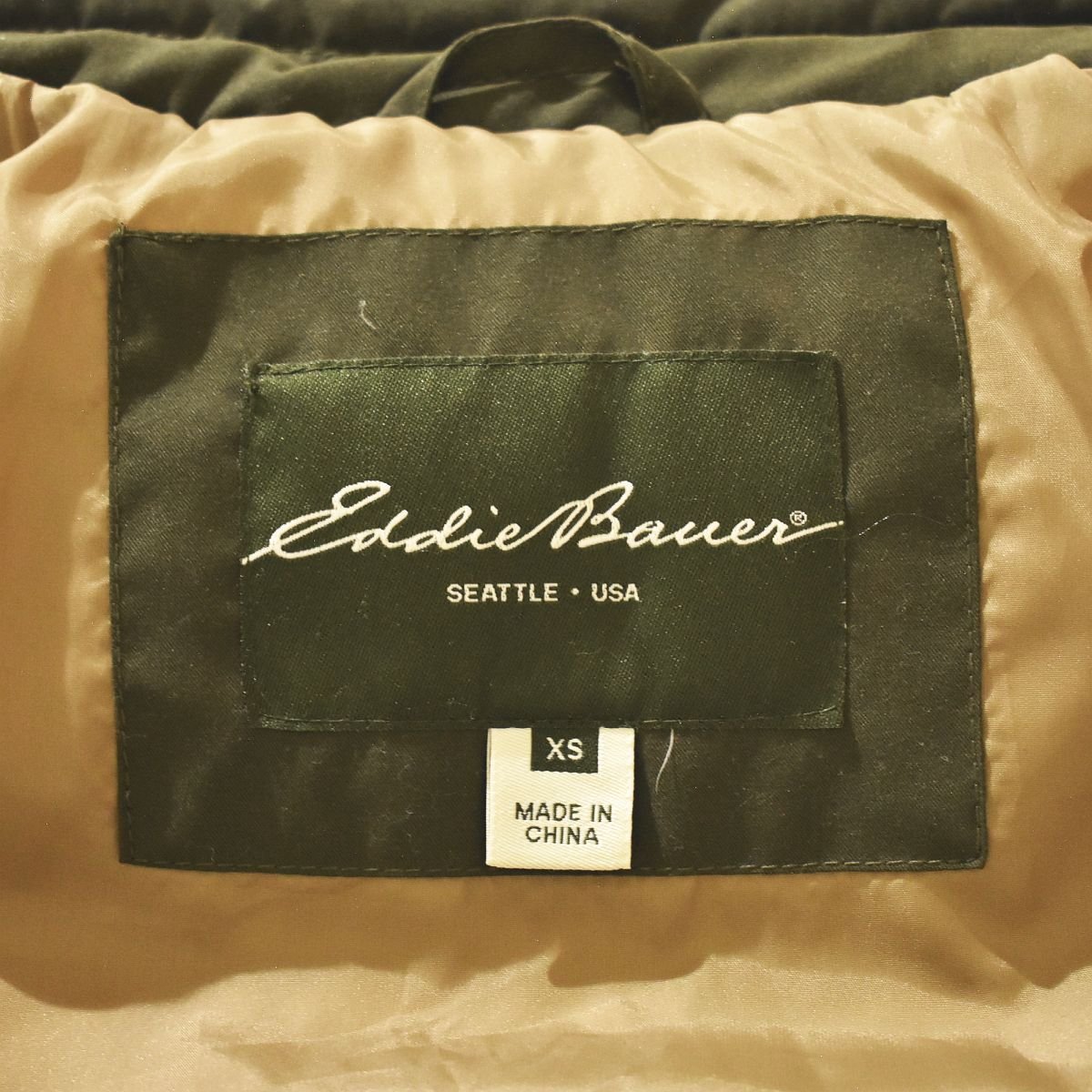 ★00s オールド エディーバウアー Eddie Bauer EB650FP ピーチスキン ダウン ジャケット XS オリーブ★ビンテージ アウトドア ジャンパー★_画像5