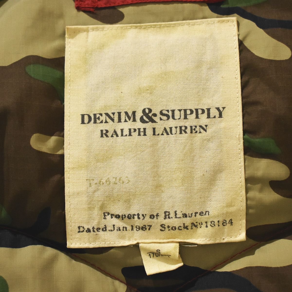 ★カモ柄裏地 ウエスタンヨーク ラルフローレン Ralph Lauren DENIM&SUPPLY クラシック ナイロン ダウン パーカ ジャケット S アウトドア★_画像5