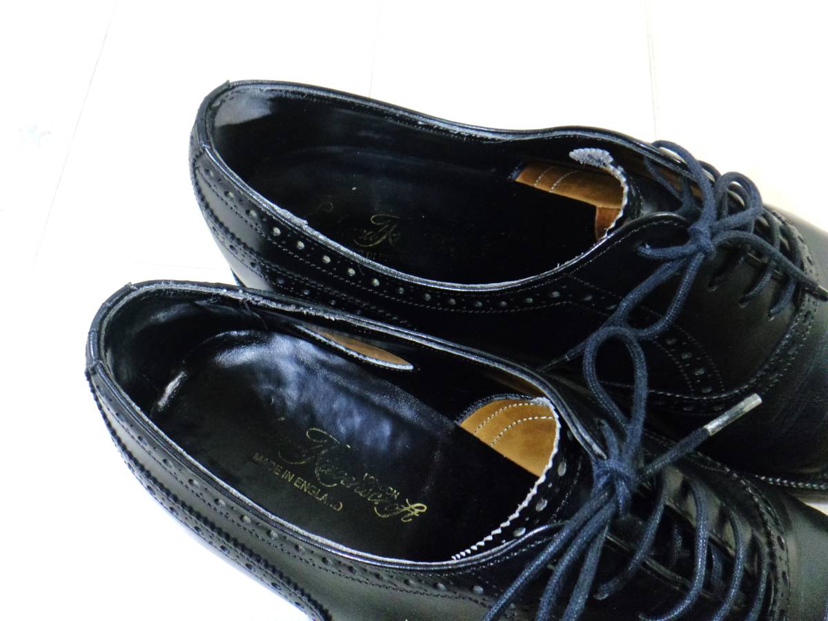 チーニー　セミブローグ　英国靴　イード&レベンスクロフト別注品 ビジネスシューズ 黒 サイズ：6.5（約25㎝）_画像4