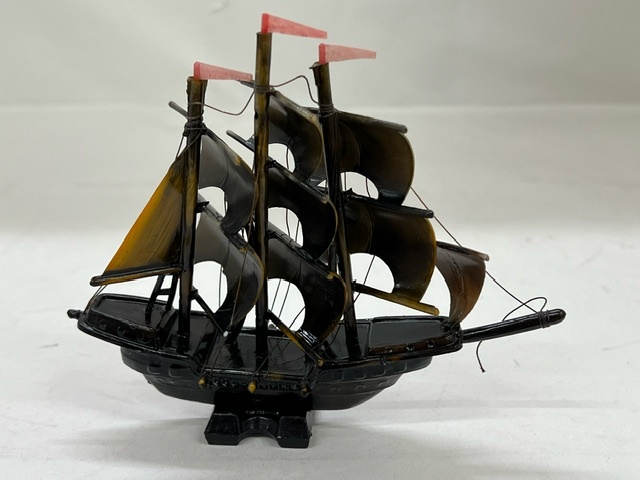 【菊水-9154】ミニサイズ帆船模型 オブジェ 置物/インテリア小物/(S)_画像2