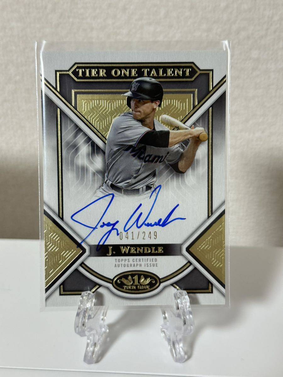 Topps Tier One 2023 Joey Wendle Auto 249シリ_画像1