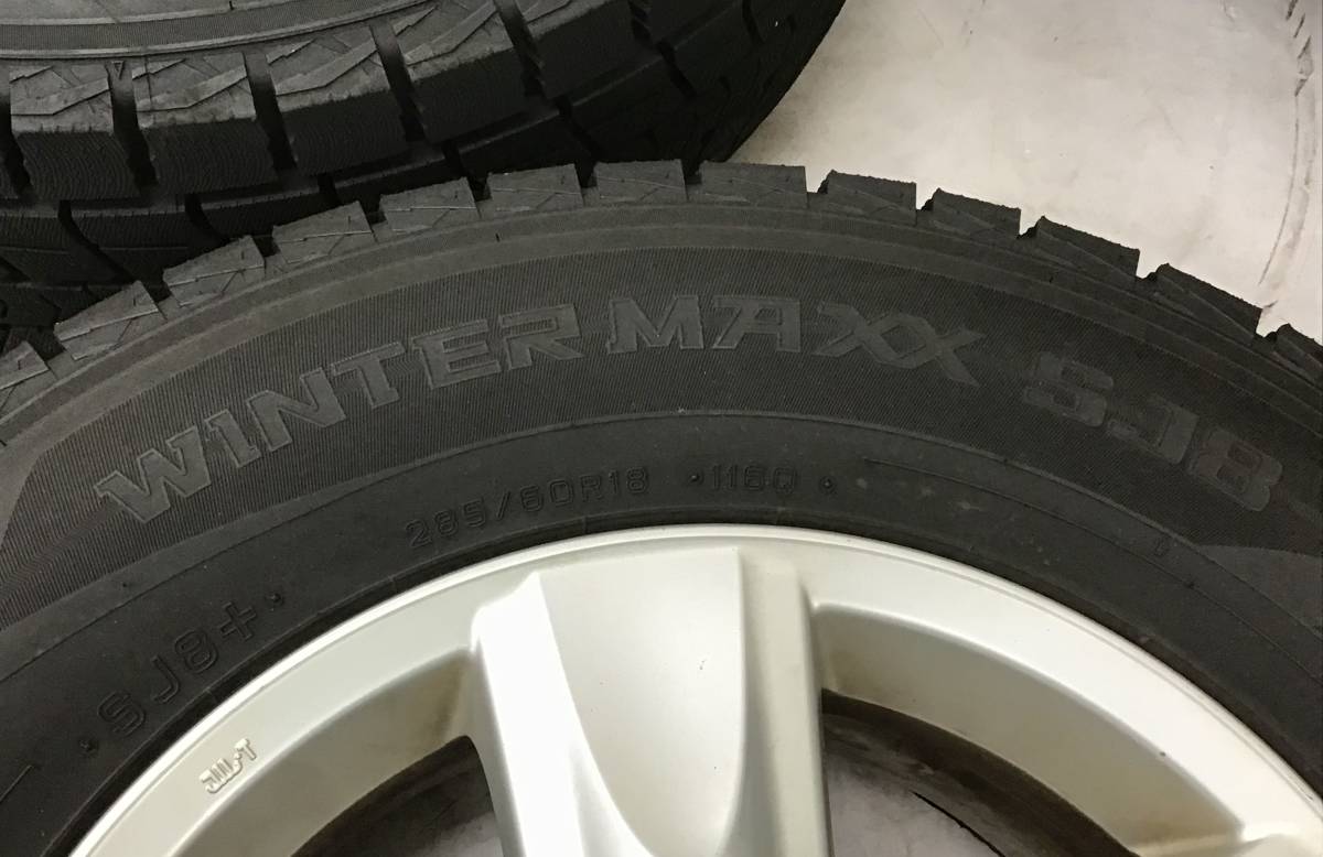 4本セット スタッドレス タイヤ 2022年製 285/60R18 DUNLOP WINTER MAXX 冬 トヨタ 純正 ホイール 18インチ 18×8J 150 5H 60 ランクル200_画像6