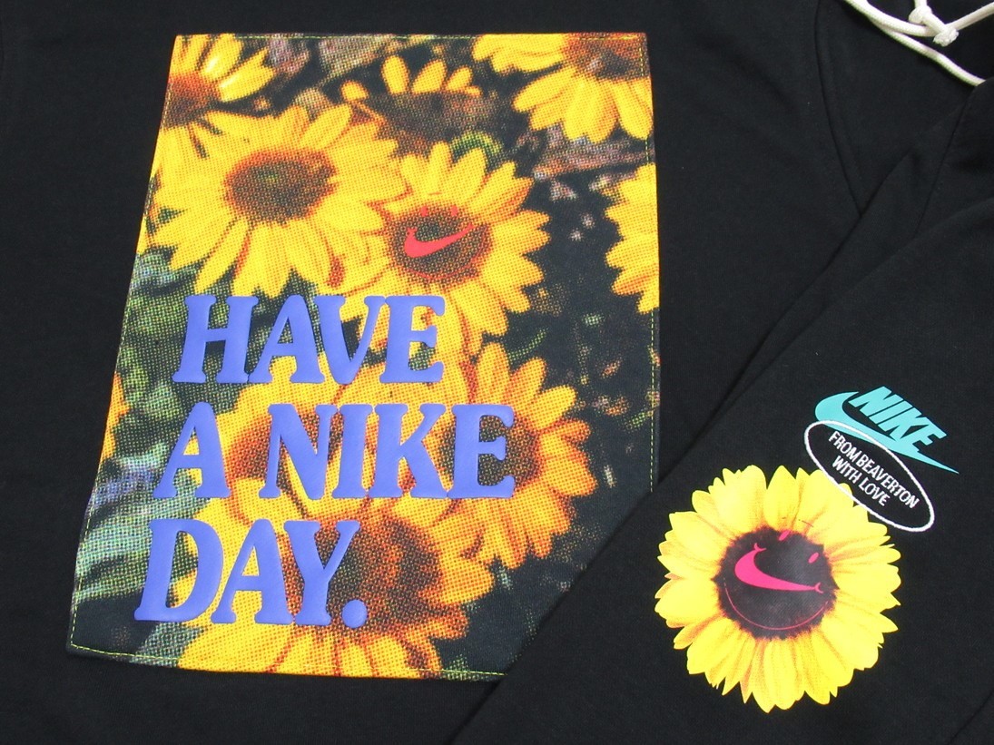 NIKE スウェット パーカー パンツ セットアップ 花 黒 ブラック M ナイキ スポーツウェア 上下セット HAVE A NIKE DAY DM4994 DM5013_画像9