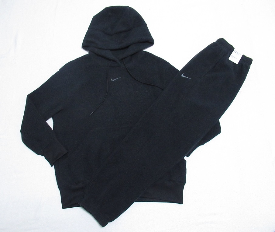 新品本物 NIKE ナイキ XL 黒 セットアップ パンツ プルオーバー PLUSH NSW ナイキ