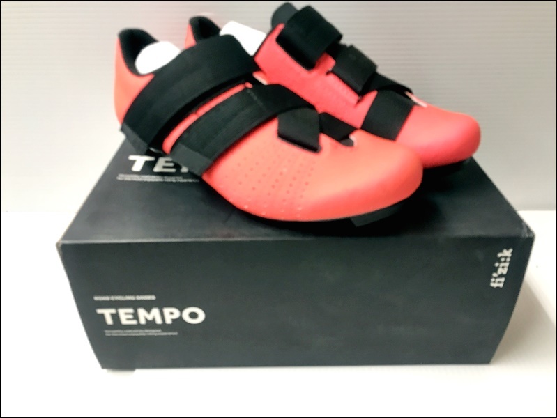▼▼未使用品 フィジーク FIZIK テンポ TEMPO R5 POWERSTRAP ビンディング SPD-SL CORAL/BLACK EU40.5 26cm