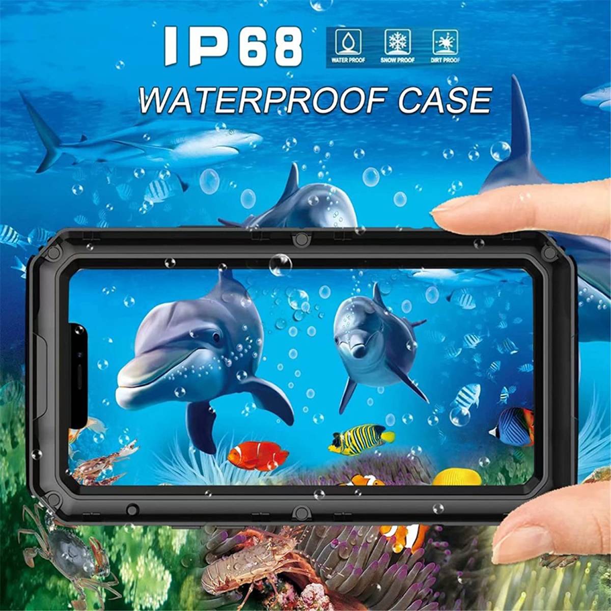 iPhone 12 Pro Max/ 12 mini 防水ケース 完全防水 水中撮影 多機能スマホケース 防埃 防塵 カバー ストラップ付き 敏感なタッチ 指紋認識可_画像4