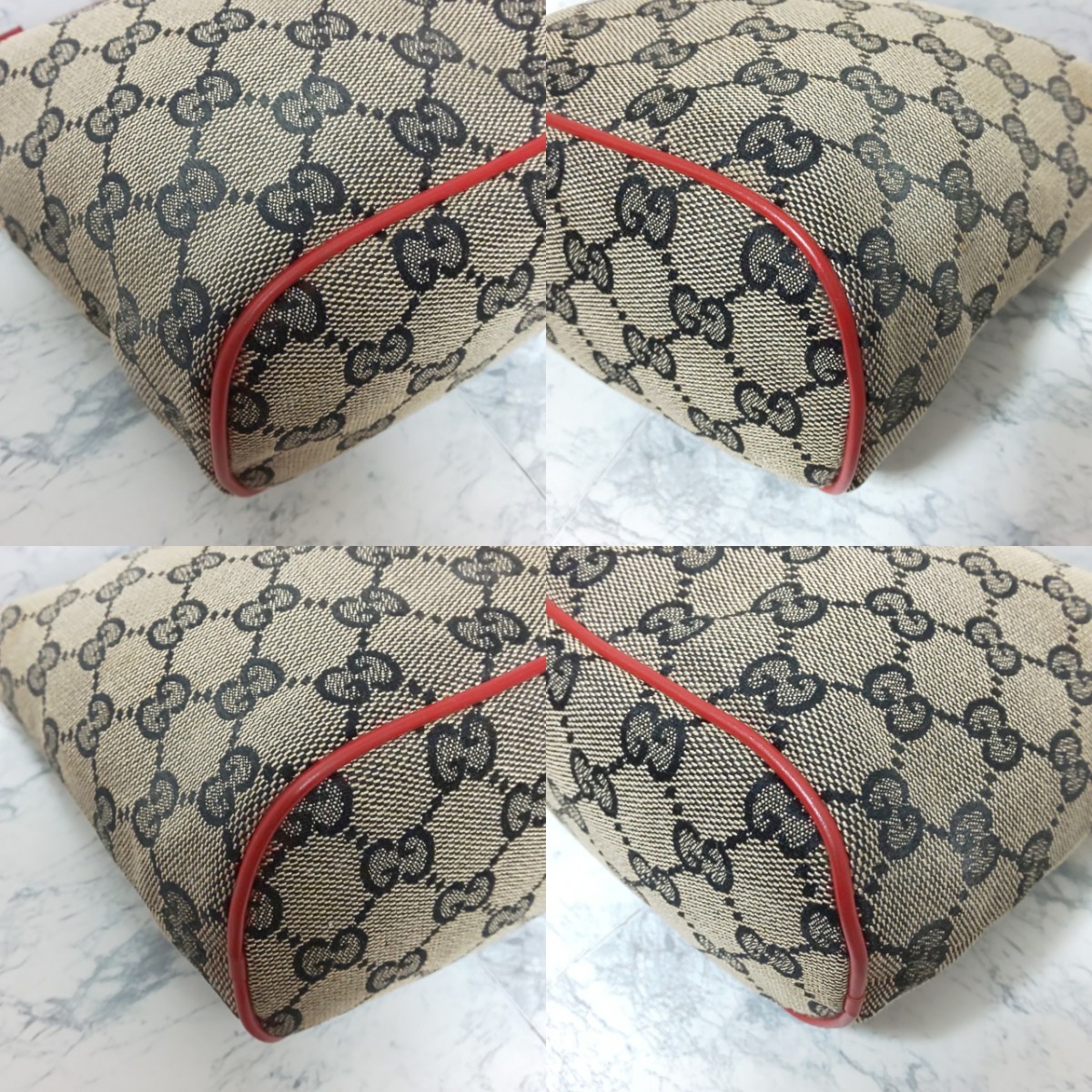 西原小学校 美品/希少色 GUCCI GGキャンバス ミニバニティポーチ