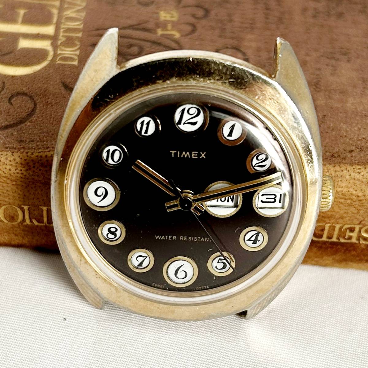 【希少ジャンク】1970年代　TIMEXタイメックス　テレフォンダイアル　アンティークウォッチ メンズ腕時計 34mm 機械式 手巻き 紳士_画像2