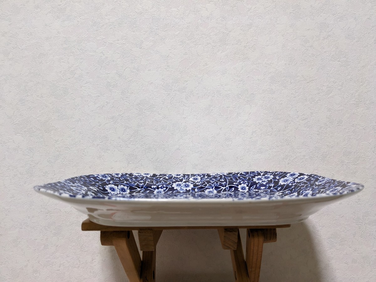 Burleigh バーレイ スクエアディッシュ25cm　BLUE CALICO ブルーキャリコ 　お皿_画像2