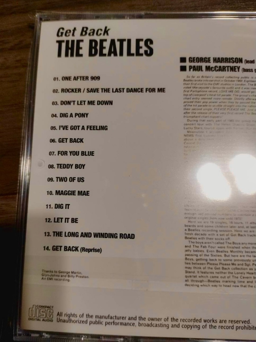 THE BEATLES 　GET BACK WITH LET IT BE AND 11 OTHER SONGS　プレス盤　CD 新品未開封　ビートルズ_画像3