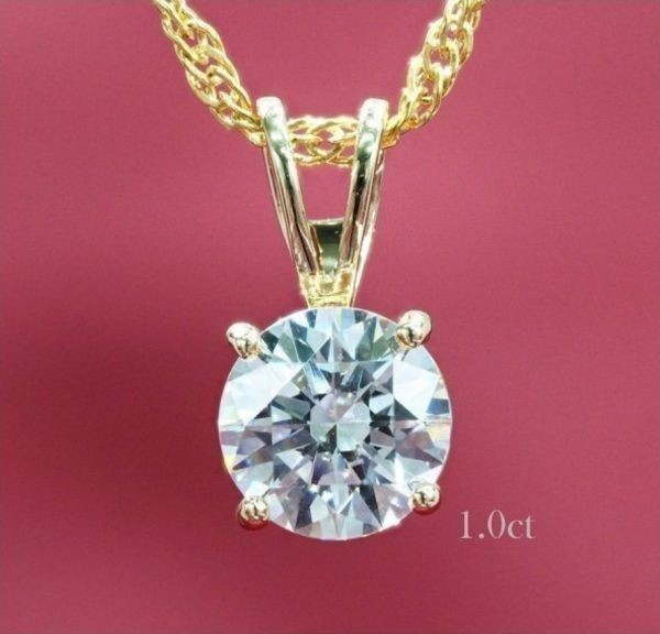 【格安】大粒 [ 1ct ] ダイヤモンド ネックレス 18金 K18YG 高級仕上げ 高品質 プレゼント 3217 2211_画像1
