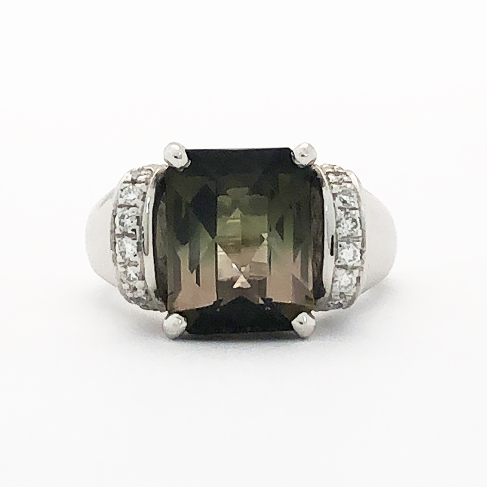 【受注生産品】 【中古】Pt900 トルマリン ダイヤ ファッションリング T 5.31ct D 0.24ct 8号 13.1g 指輪 その他