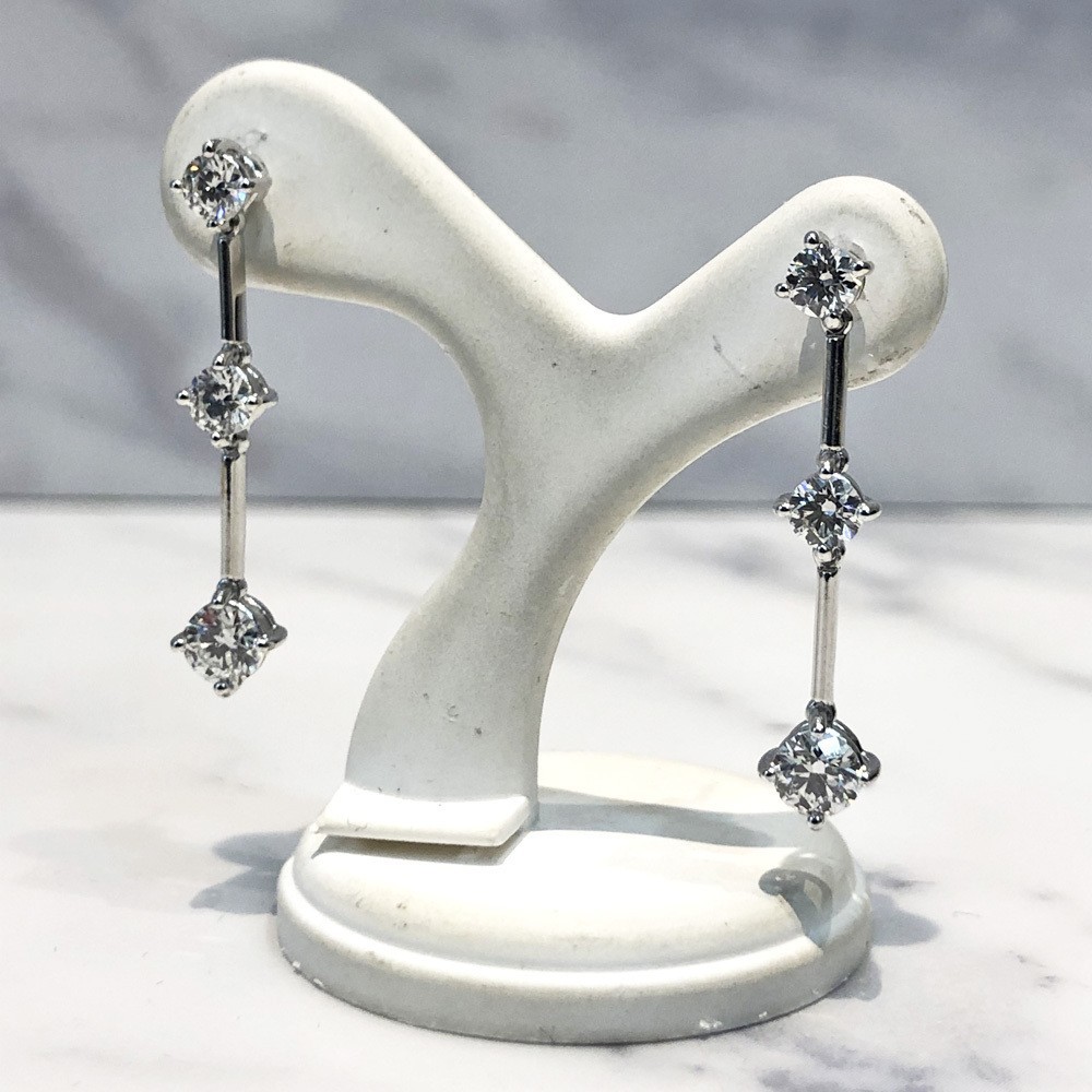 【値下げ】 【中古美品】Pt900(本体)K14WG(ポスト)ダイヤ 0.516ct 0.511ct ピアス ダイヤ 3.0g プラチナ台