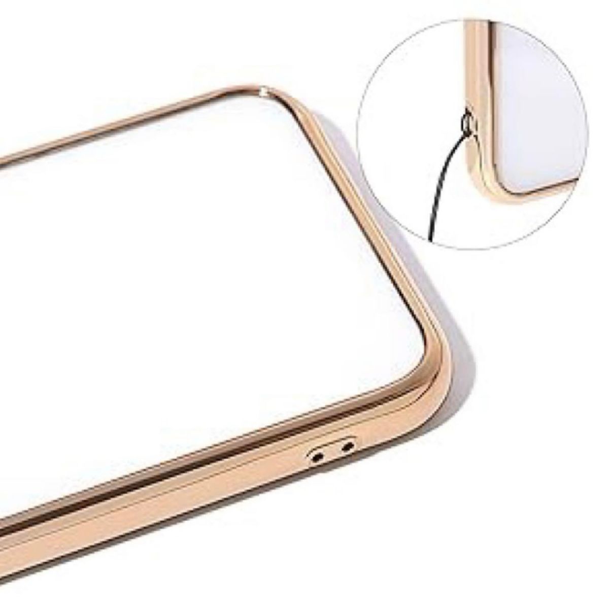 スマートフォンケース スマホケース iPhoneケース  背面クリア すり傷防止 カバー サイドメッキカラー (ゴールド) 