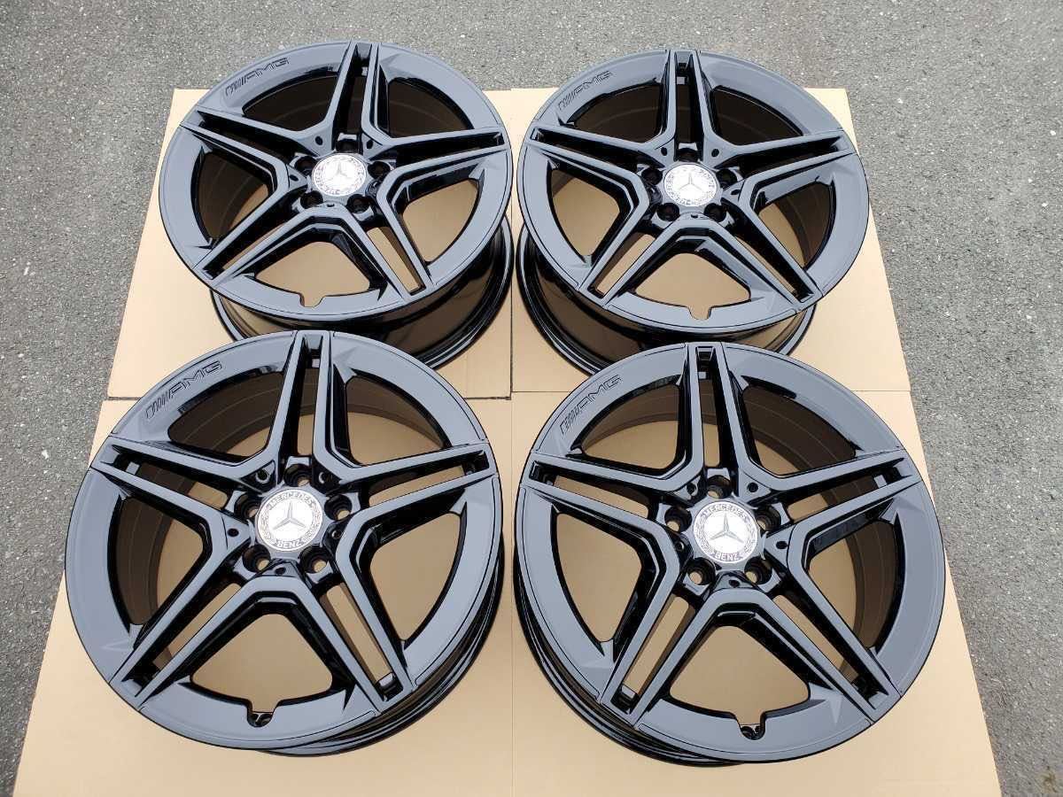 美品 ベンツ Ｗ177 Aクラス AMG 純正 18インチ 7.5J ＋49 PCD112 黒塗装品 4本_画像1