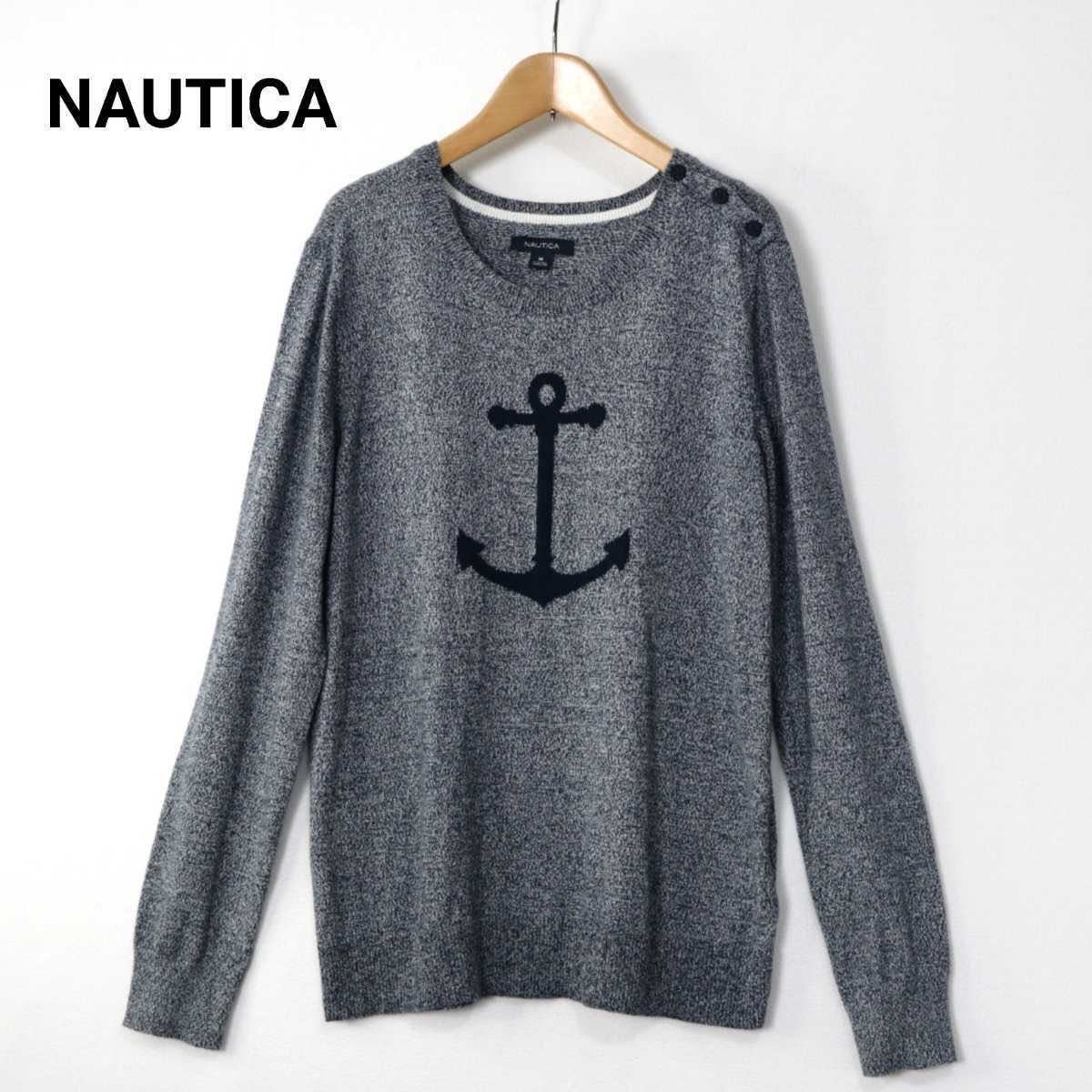 美品 nautica ノーティカ 長袖　ニット　綿100% 錨 上質_画像1