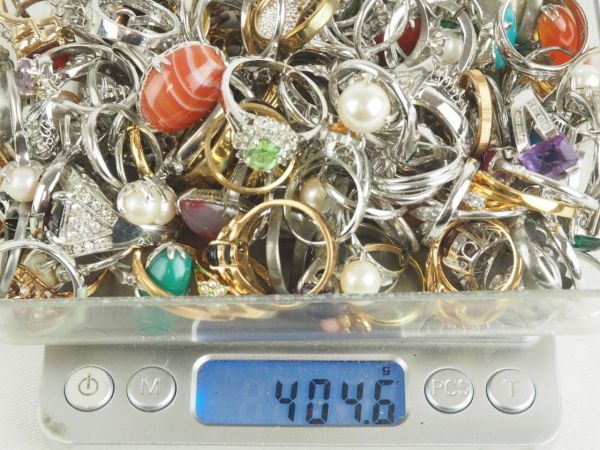 指輪 大量セット まとめて 約400g リング 珊瑚 真珠 色石色々 SILVER 925 等 045 シルバー_画像10