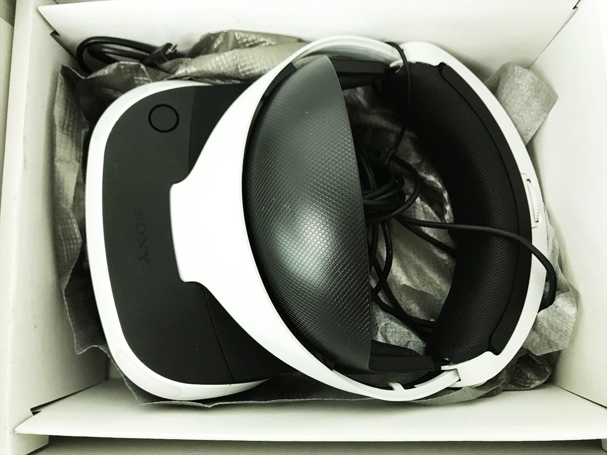 【1円】SONY PlayStation VR 本体 ヘッドセット カメラ同梱版 PS4 PSVR CUH-ZVR2 未検品ジャンク 内箱一部なし DC06-969jy/G4_画像3
