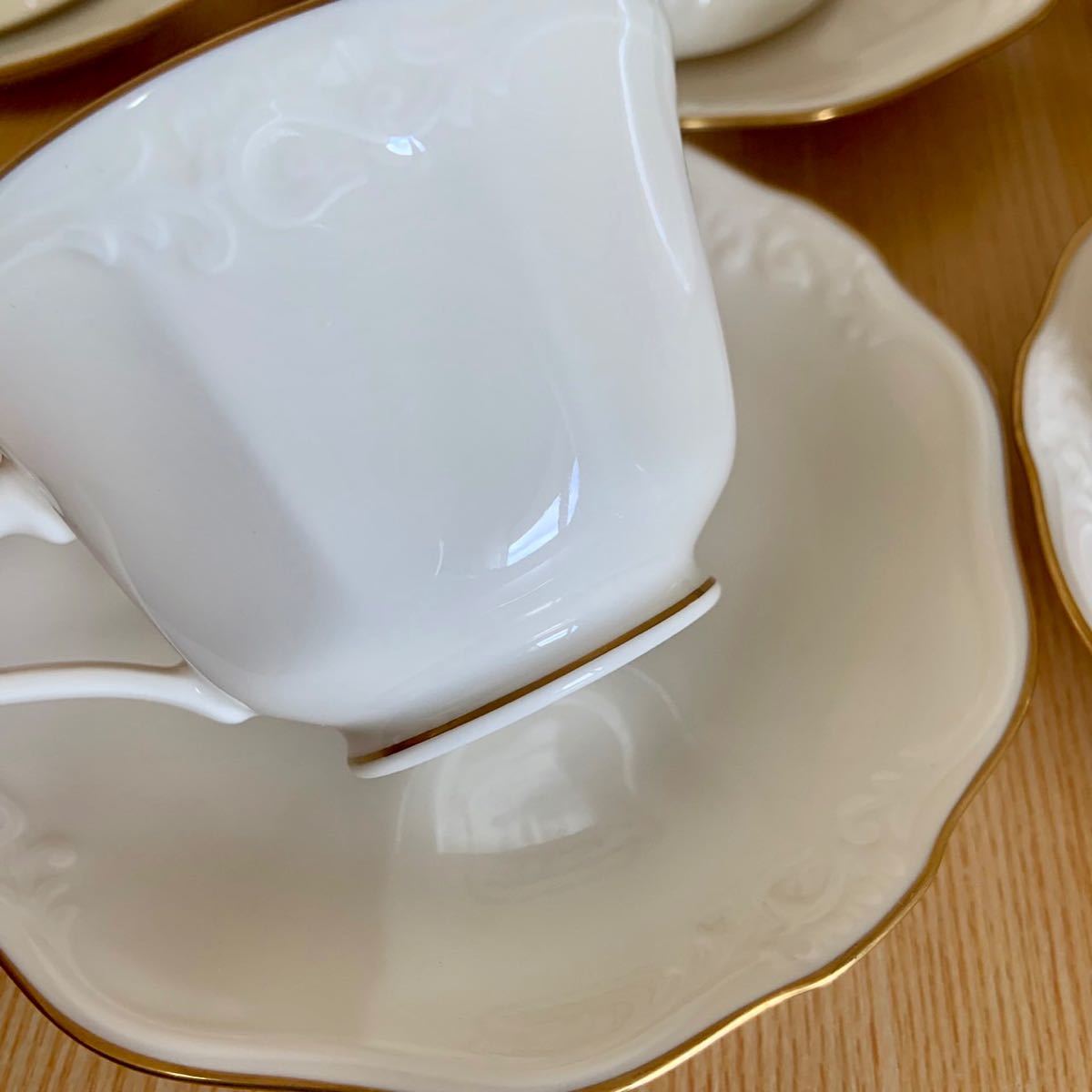 未使用 ノリタケ Noritake カップ & ソーサー 5客セット 金彩 コーヒー ティーカップ 碗皿 金彩 洋食器の画像3
