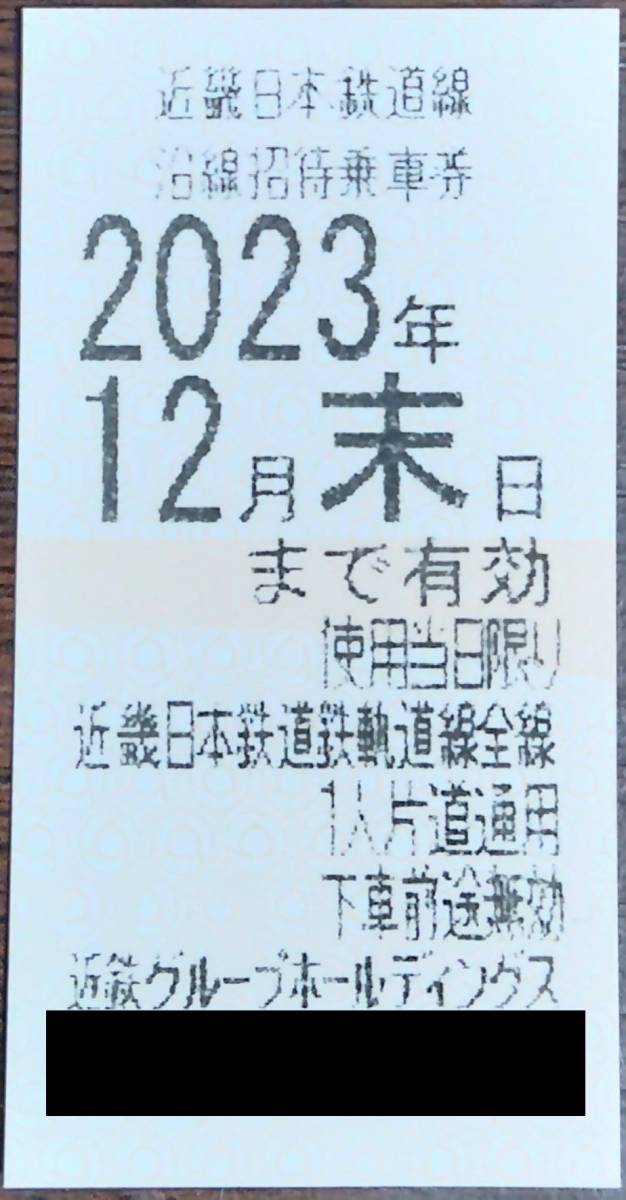 【送料無料】近鉄株主優待乗車券1枚 2023.12.31迄_画像1