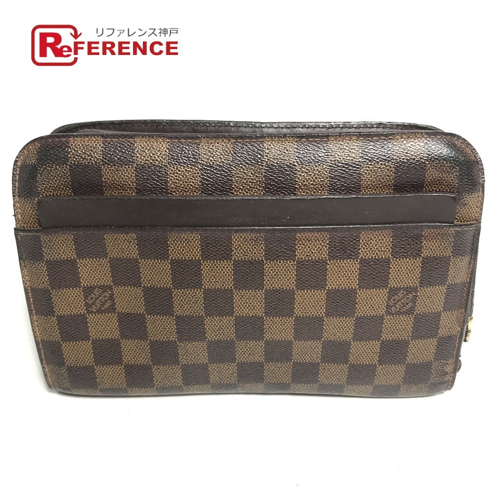 LOUIS VUITTON Louis Vuitton N51993 солнечный Louis с ремешком ручная сумочка портфель сумка Damier клатч eben[ б/у ]