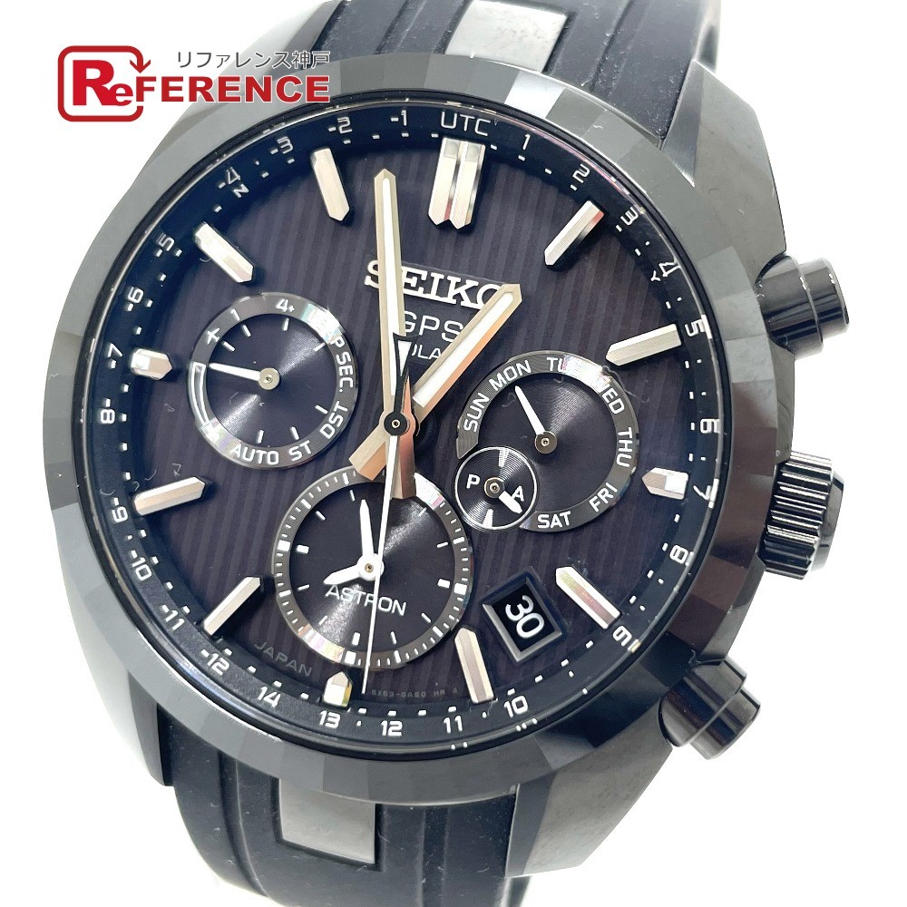 SEIKO セイコー SBXC023/5X53-0AK0 アストロン GPS 50周年記念 ソーラー デイデイト 腕時計 SS ブラック メンズ【中古】美品