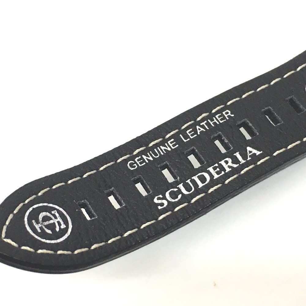未使用 SCUDERIA スクーデリア 10213 腕時計 ダッシュボード 裏スケ 腕時計 IPステンレススチール/革ベルト_画像6
