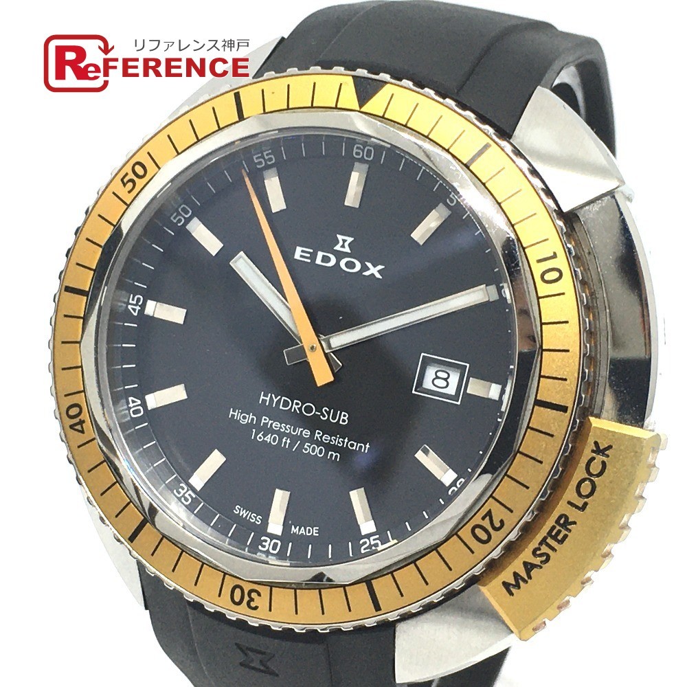 EDOX エドックス 53200 ハイドロサブ 500ｍ デイト クオーツ メンズ腕時計 SS/ラバーベルト メンズ シルバー_画像1